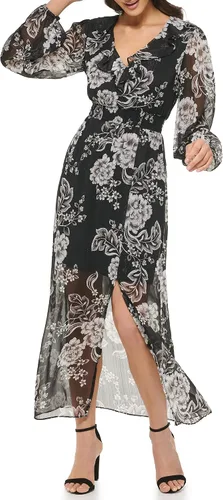Vista 2 de GUESS Vestido estampado floral de gasa para mujer