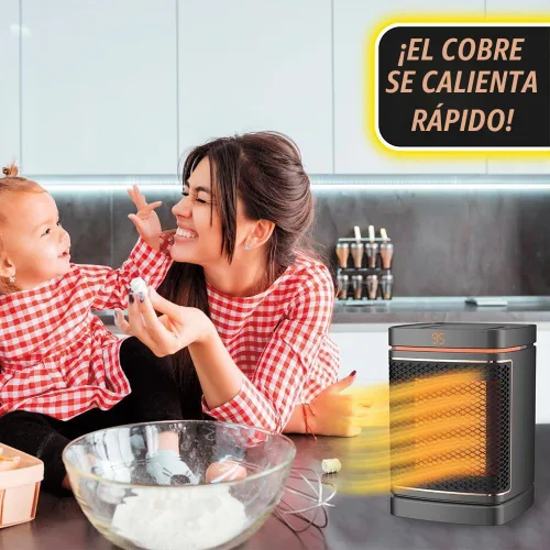 Vista 5 de Ontel Handy Heater - Calentador de espacio de núcleo de cobre de 1500 W Calentador de cerámica con termostato ajustable Pequeño calentador