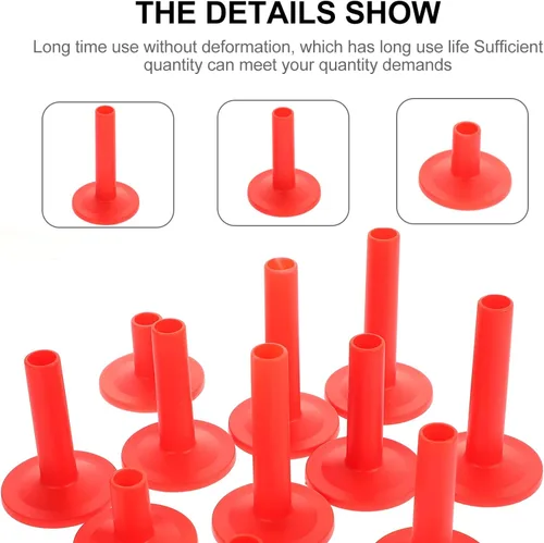 Vista 6 de Tubo de platillo, 12 piezas, accesorios de repuesto para platillo, soporte de platillo, funda de tambor para percusión, piezas de platillo rojo