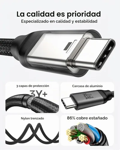 Vista 7 de Silkland Cable de datos USB C de 20 Gbps, corto de 1 pie USB3.2 Gen 2x2 de transferencia de datos de alta velocidad, cable de monitor [5K/4K 60Hz]