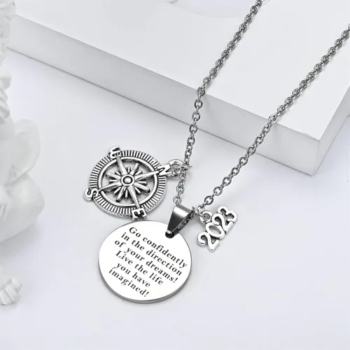 Vista 3 de Blerameng Collar de graduación 2023 para ella, él, clase de estudiante, regalos inspiradores de graduación, universidad, universidad, secundaria