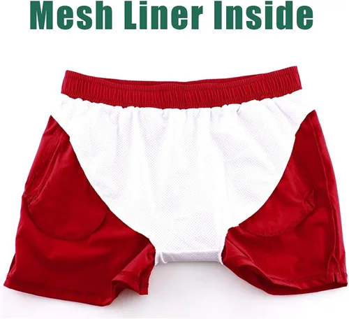 Vista 5 de Rexcyril Pantalones cortos de entrenamiento para hombre, de secado rápido, de 3 pulgadas, para correr, fisicoculturismo, con forro y bolsillos