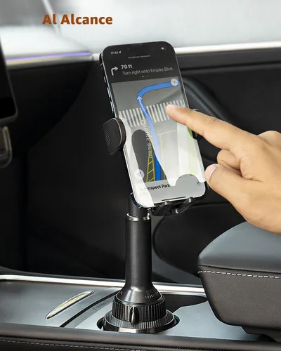 Vista 2 de APPS2Car Soporte universal para teléfono para auto, brazo largo de extensión rápida, giro de 360°, ajustable para iPhone, Samsung, Google y todos