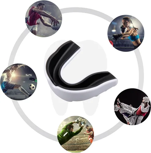 Vista 5 de Paquete de 3 protectores bucales para niños y jóvenes, protectores bucales para boquilla para niños y jóvenes, para MMA, boxeo, rugby, kickboxing