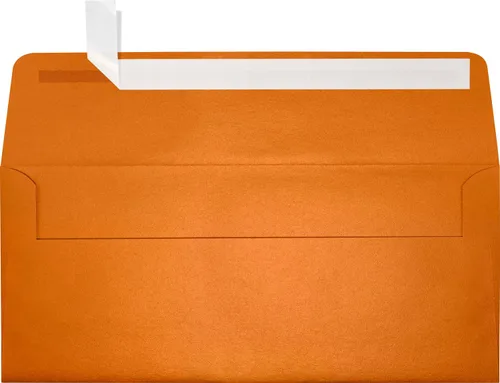 Vista 3 de LUXPaper Sobres comerciales #10 Despegar y prensar 4 1/8 pulgadas x 9 1/2 pulgadas aguamarina metálica Texto de 80 libras 50