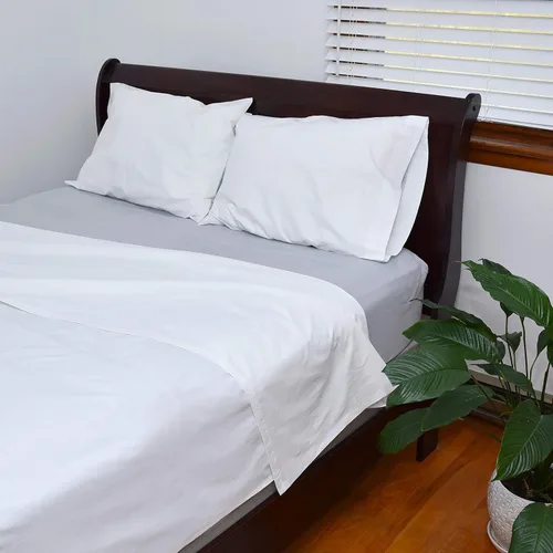 Vista 7 de Pacific Linens Fundas de almohada de mezcla de algodón blanco, calidad de hotel de 20 x 30 pulgadas, paquete de 2 fundas de almohada