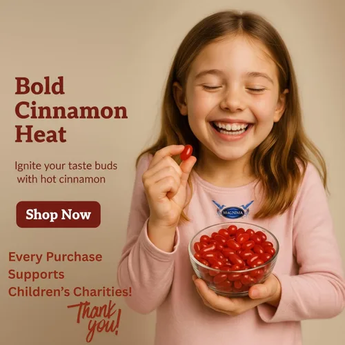 Vista 5 de MAGNIMA Gomitas de canela calientes, sin sabores ni colores artificiales, sin gluten y sin grasa, aperitivo divertido para niños y familia, bolsa