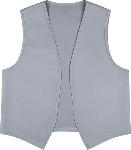 Vista 6 de TopTie Chaleco unisex sin bolsillo, chaleco victoriano, chaleco campesino, chaleco de trabajo voluntario Amarillo