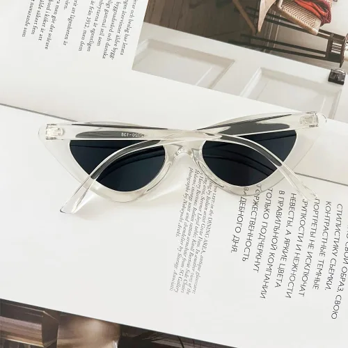 Vista 4 de Gafas de sol para mujer, estilo vintage, montura de plástico, estilo retro, estilo de ojo de gato