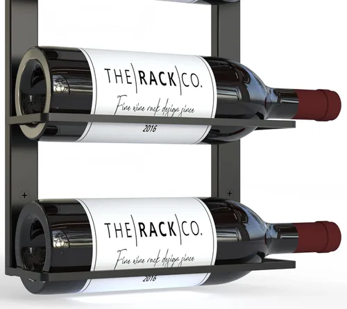 Vista 8 de TheRackCo. Wall Series - Estante para botellas de vino de doble marco (9 botellas) + sacacorchos con abrebotellas de vino gratis