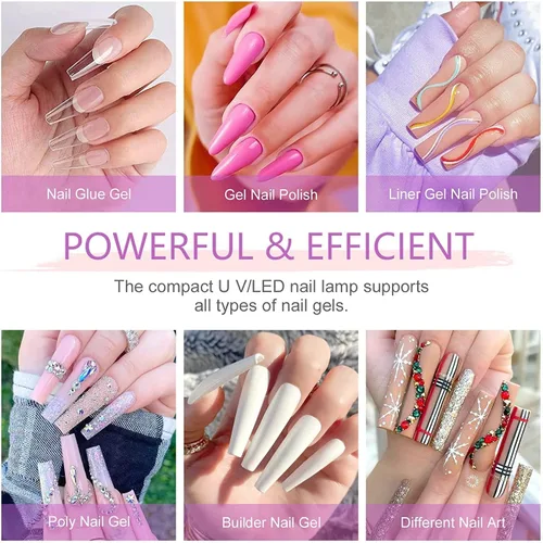 Vista 3 de Mini lámpara LED de uñas, lámpara de uñas en forma de concha de 18 W, lámpara de uñas portátil con luz UV, lámpara de curado de esmalte de uñas