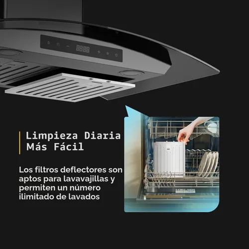 Vista 5 de Empava Campana extractora de montaje en pared de 30 pulgadas, ventilación de escape de estufa de cocina con conductos/sin conductos