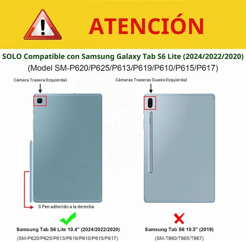 Vista 2 de Fintie Funda de visión multiángulo para Samsung Galaxy Tab S6 Lite de 10,4 pulgadas Soft TPU Back Cover, Front Card Pocket, Drop Proof, S Pen
