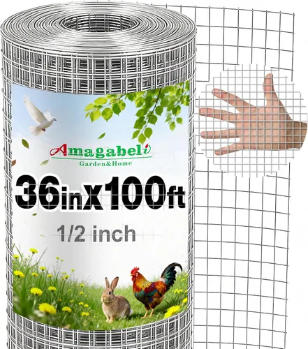 Vista 13 de AMAGABELI GARDEN & HOME Tela de Hardware Negra 1 x 1 pulgada 36 pulgadas x 50 pies Rollo de Malla de Alambre Recubierto de PVC Vinilo 16 Calibre