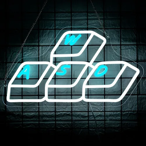 Vista 8 de Decoración de sala de juegos, letrero de neón de nivel superior para decoración de pared, accesorios de juegos, letrero LED regulable
