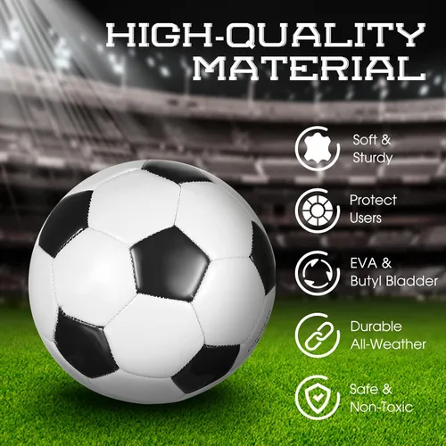 Vista 4 de HyDren - Paquete de 12 pelotas de fútbol con inflador, tamaño oficial 2026, para entrenamiento en interiores y exteriores, práctica, regalo