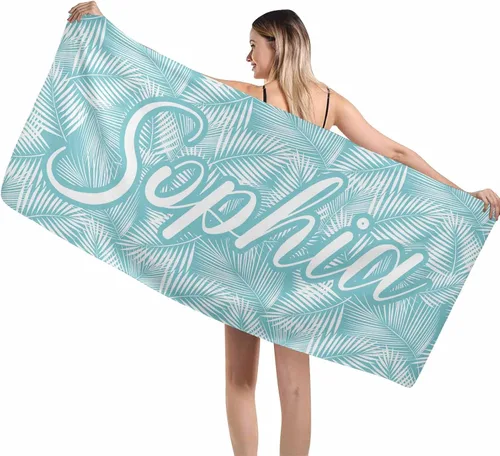 Vista 34 de MyPupSocks Toallas de playa para niñas, toallas personalizadas de teñido anudado con nombres para niños y adultos, toallas de playa personalizadas