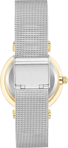 Vista 3 de Anne Klein Reloj pulsera de malla acentuada con purpurina para mujer