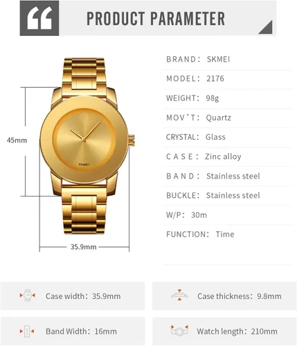 Vista 6 de SKMEI Relojes analógicos minimalistas de lujo para mujer con diamantes de negocios casual de cuarzo delicado reloj de pulsera para hombres relojes