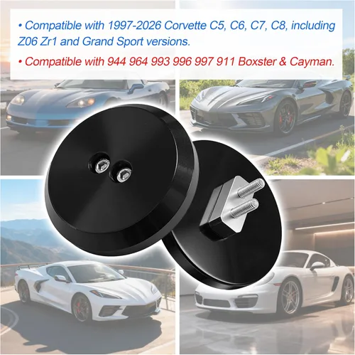 Vista 3 de Jack Pucks Billet - Almohadilla de aluminio para elevación de piso, compatible con Corvette C5 C6 C7 C8/944 964 993 996 997 911 Boxster Cayman -4