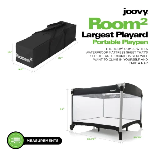 Vista 12 de Corral portátil JOOVY New Room2, carbón, Negro