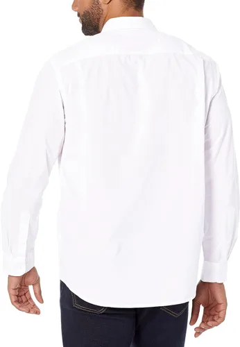 Vista 3 de Tienda Essentials - Camisa de popelina para hombre, de corte regular, manga larga e informal
