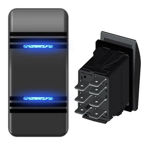 Vista 19 de Interruptor basculante marino de 3 pines para coche y barco 12V 24V encendido/apagado impermeable con LED azul SPST