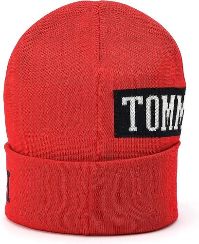 Vista 3 de Tommy Hilfiger Logo Mix Cuff Sombrero para Hombre, Primary Red Multi, Rojo Primario Multi