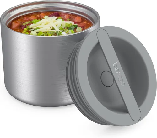 Vista 10 de Bentgo Recipiente de Alimentos Aislado de Acero Inoxidable - 2.4 Tazas (19 oz), Aislamiento de Triple Capa, Sello al Vacío, A Prueba de Fugas, Mango