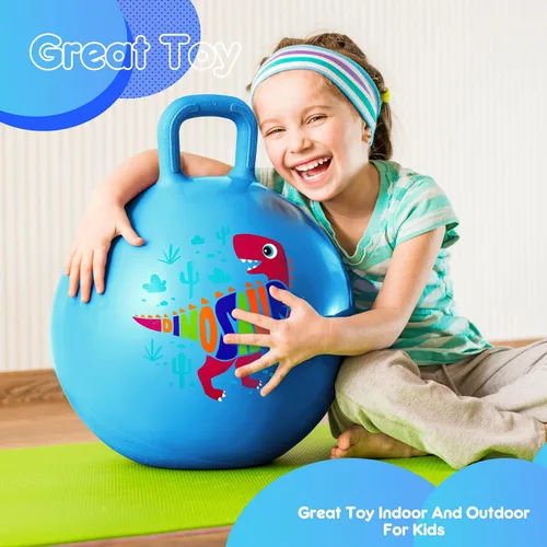 Vista 6 de PlayZap Pelotas Saltarinas para Niños de 3-8 Años, Pelota Rebotante de 18 Pulgadas con Asa, Saltarina Inflable de 18", Juguetes de Salto de 45cm