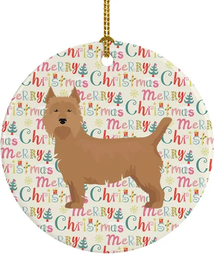 Vista 13 de Caroline's Treasures Abyssinian Sand Terrier - Adorno de cerámica para colgar en el árbol de Navidad, para el hogar, Navidad, fiestas, regalo, 3