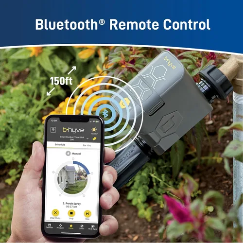 Vista 7 de Orbit Kit de riego por goteo de caja de jardín con temporizador de grifo de manguera inteligente B-hyve y concentrador Wi-Fi