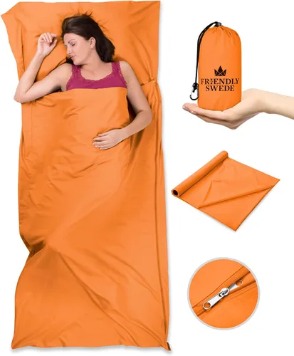 Vista 9 de The Friendly Swede Sleeping Bag Liner - Cold Weather Microfiber or Ultralight Polyester Adult Sleep Sack in 3 Sizes- for Hotel and Camping Sheets