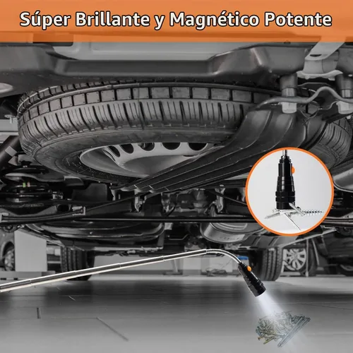Vista 5 de Regalos para él, herramientas de recogida magnética LED, herramienta de recogida de linterna magnética telescópica, rellenos de calcetines