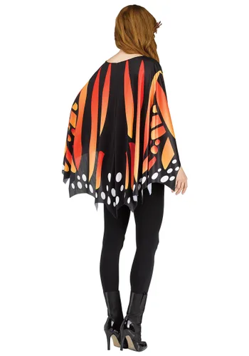 Vista 2 de Poncho de Mariposa Monarca para Mujer Multicolor