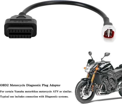 Vista 4 de Mad Hornets Conector adaptador de cable de 4 pines a OBD2 apto para Yamaha R1 R6 MT09