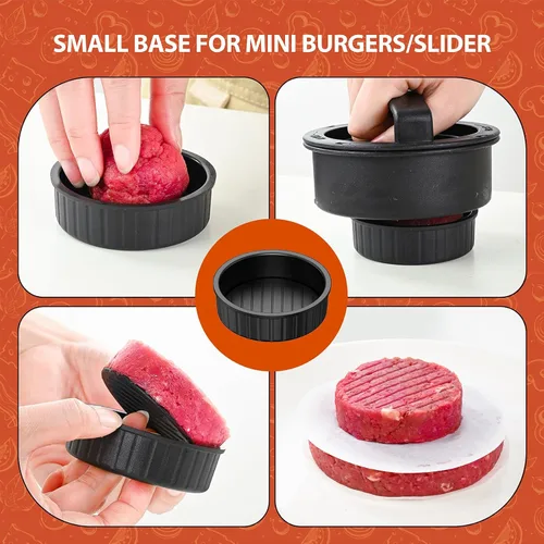 Vista 6 de Pisol Hamburguesa Burger Press Patty Maker Slider con 100 piezas de papel