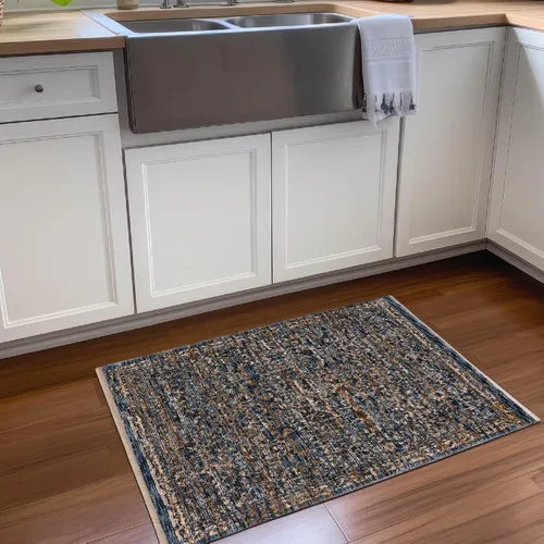 Vista 2 de Dalyn Rugs Yarra YA2 - Alfombra rectangular suave azul de 1 pies 8 pulgadas x 2 pies 6 pulgadas, fácil de limpiar, no se desprende, para dormitorio