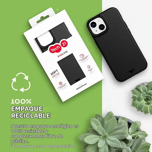 Vista 8 de Tech21 EvoLite - Funda para iPhone 16e / 15, funda fina de protección contra impactos, color negro