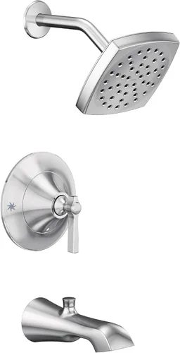 Vista 8 de Moen TS2913BG Flara Posi-Temp - Kit de molduras de presión para bañera y ducha, requiere válvula, oro cepillado