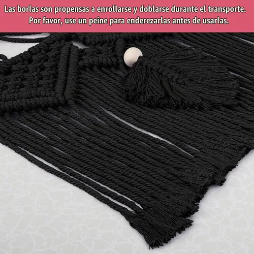 Vista 9 de Hamaca de Almacenamiento para Animales de Peluche en Esquina, Red de 142 cm Jumbo Boho de Macramé con Hoja para Osos de Peluche, Red de Animales
