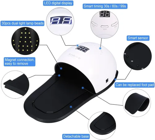 Vista 7 de FILFEEL Lámpara LED de secado de uñas de 48 W, herramientas de arte de uñas para curado de esmalte de uñas con sensor inteligente herramienta