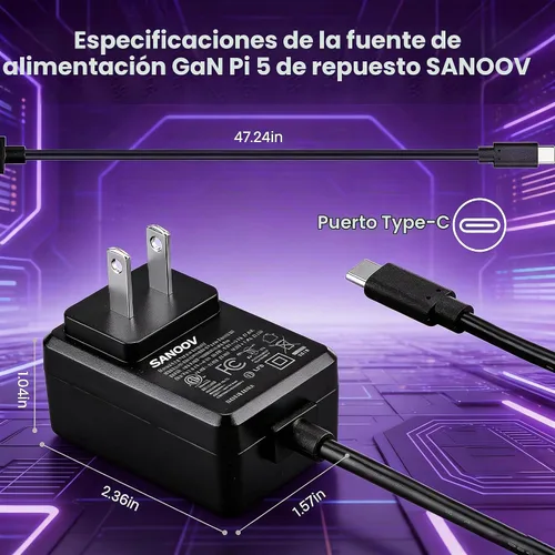Vista 3 de Pi5 Kit básico para Raspberry Pi 5 4GB con enfriador activo, fuente