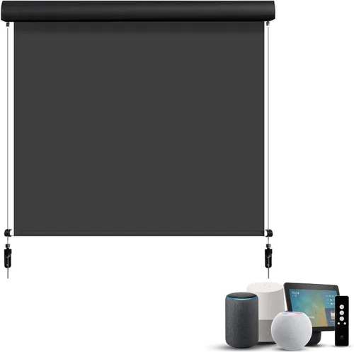 Vista 21 de SmartWings Persianas motorizadas para exteriores para patio, compatibles con materia, Homekit, Z-Wave, Alexa, Google, persianas enrollables 1% Beige