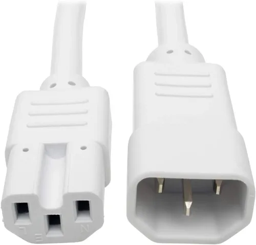 Vista 10 de Tripp Lite Cable de extensión de alimentación resistente de 6 pies, C14 a C15, 15A, 14 AWG, rojo (P018-006-ARD)