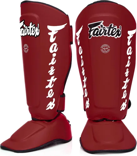 Vista 7 de Fairtex Espinilleras SP7 Muay Thai para hombres, mujeres y niños Espinilleras fabricadas con cuero Syntek y son de primera calidad, ligeras