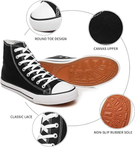 Vista 2 de yageyan Tenis de lona para mujer, con cordones, estilo casual, clásicos
