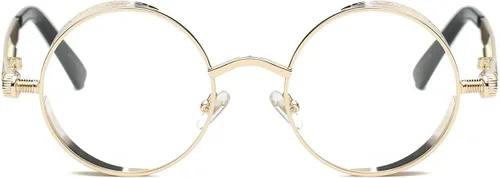 Vista 2 de Dollger Gafas de sol vintage Steampunk retro con marco circular redondo de metal