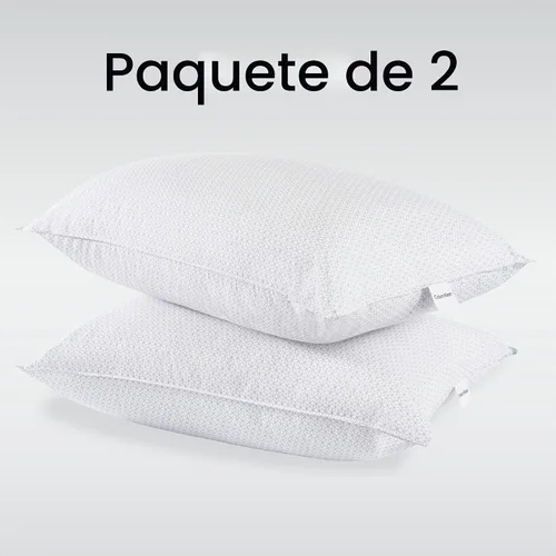 Vista 6 de Calvin Klein Juego de 2 almohadas de cama tamaño King de 20 x 36 pulgadas con estampado geométrico para dormir, color blanco