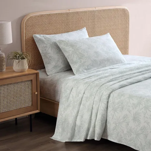 Vista 2 de Tommy Bahama - King Size Sheet Set with Fitted Sheet & Pillowcases Bolígrafo y tinta verde palma
